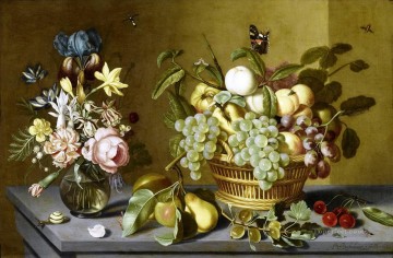 古典的な花 Painting - ボシャールト・アンブロシウス フルーツバスケット